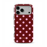 Classic Polka Dots, burgundy - Tough MagSafe iPhone Skal