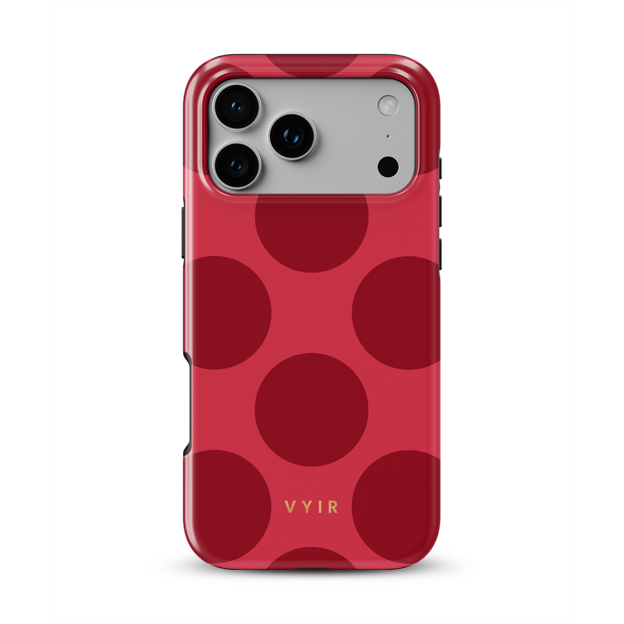 Large Polka Dots, Crimson Red - Tough Mobilskal