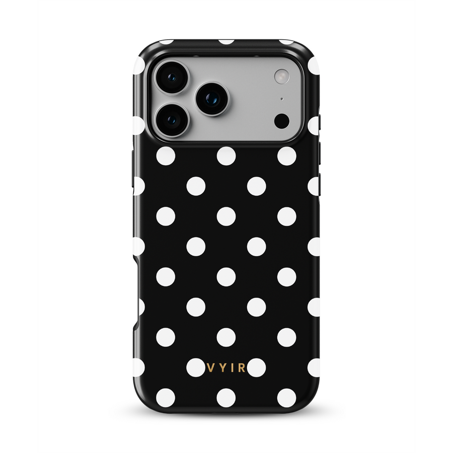 Classic Polka Dots, Black Noir - Tough MagSafe iPhone Skal
