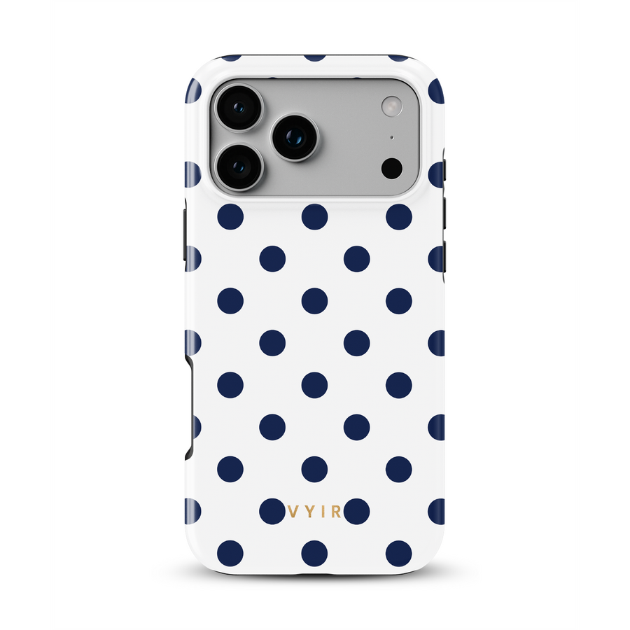 Classic Polka Dots, Sailor Blue - Tough MagSafe iPhone Skal