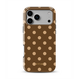 Classic Polka Dots, Elegant Brown - Tough MagSafe iPhone Skal