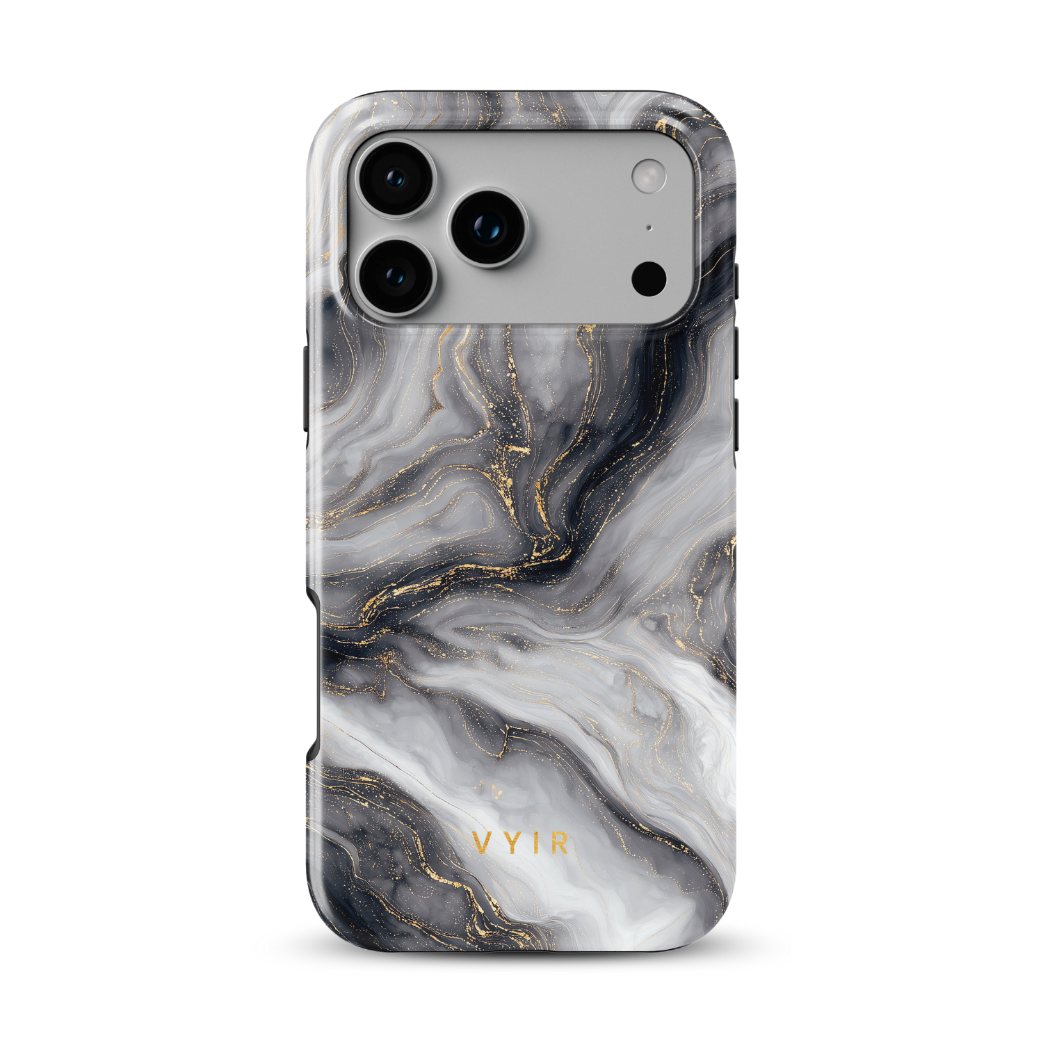 Golden Luxe Marble Black - Shockproof Phone Case - VYIR