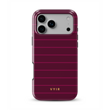Horizontal Stripes, Merlot - Tough MagSafe iPhone Mobilskal