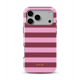 Horizontal Stripes, Candy Pink - Tough MagSafe iPhone Skal