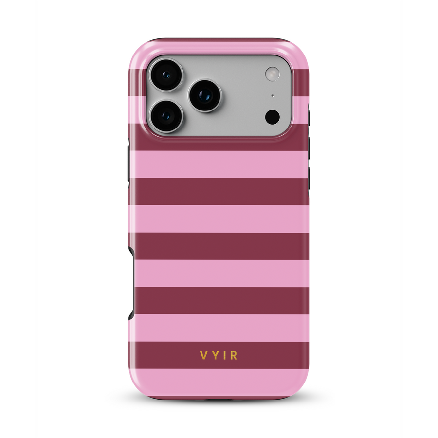 Horizontal Stripes, Candy Pink - Tough MagSafe iPhone Skal