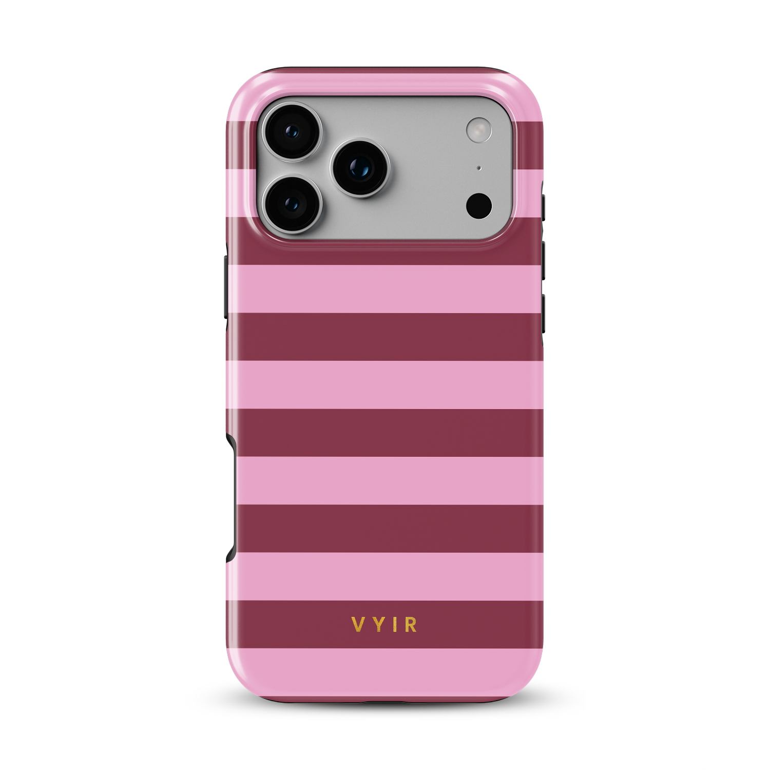 Horizontal Stripes, Candy Pink - Shockproof Phone Case - VYIR