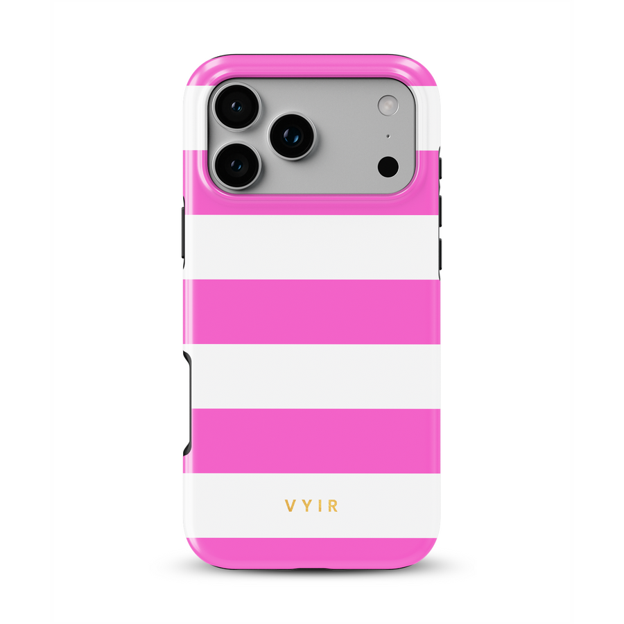 Horizontal Stripes, Fashion Pink - Tough MagSafe iPhone Skal