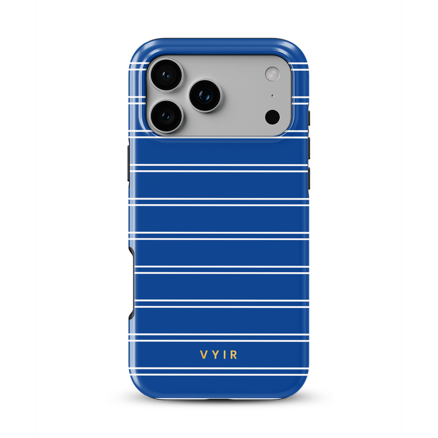 Horizontal Stripes, Mediterranean Blue - Tough Mobilskal