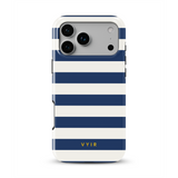 Horizontal Stripes, Old Money Blue - Tough MagSafe iPhone Skal