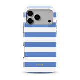 Horizontal Stripes, Parisian Blue - Tough MagSafe iPhone Mobilskal