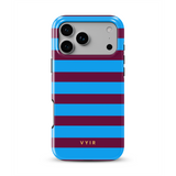 Horizontal Stripes, Track Blue - Tough MagSafe iPhone Mobilskal