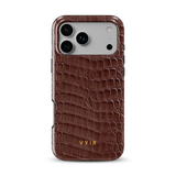 Croc Leather Print Mocha - Tough MagSafe iPhone Skal
