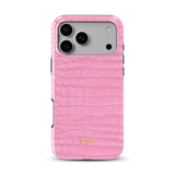 Croc Leather Print Pink - Tough MagSafe iPhone Skal