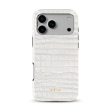 Croc Leather Print White - Tough MagSafe iPhone Skal