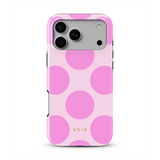 Large Polka Dots, Bubbly Pink - Tough MagSafe iPhone Skal