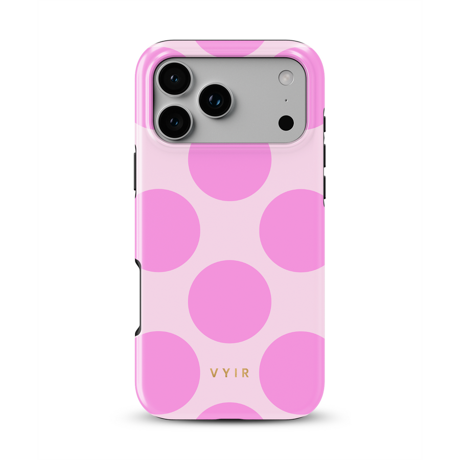 Large Polka Dots, Bubbly Pink - Tough MagSafe iPhone Skal
