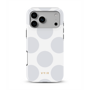 Large Polka Dots, Cloud Gray - Shockproof MagSafe iPhone Case - VYIR