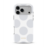 Large Polka Dots, Cloud Gray - Tough MagSafe iPhone Skal