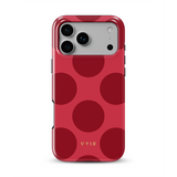 Large Polka Dots, Crimson Red - Tough MagSafe iPhone Skal