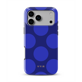 Large Polka Dots, Indigo Blue - Tough MagSafe iPhone Skal