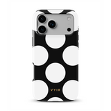 Large Polka Dots, Black Sparkle - Tough MagSafe iPhone Skal
