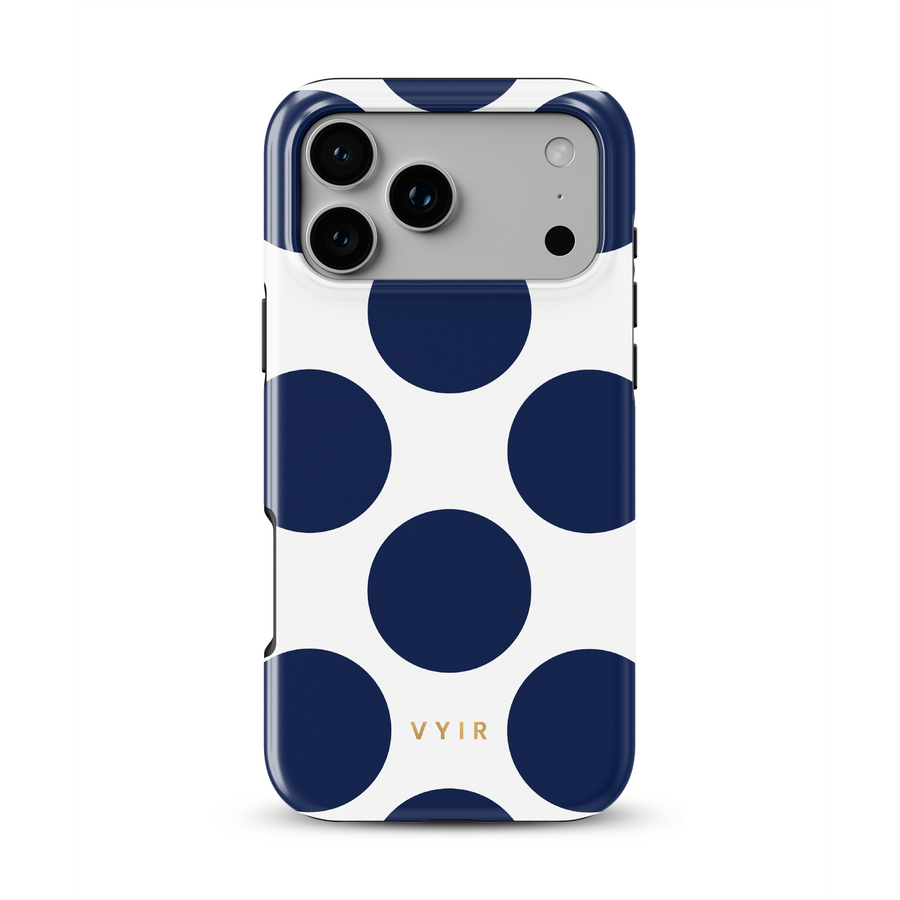 Large Polka Dots, Old Money Blue - Tough MagSafe iPhone Skal