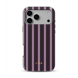 Luxe Stripes, Plommon - Tough MagSafe iPhone Mobilskal