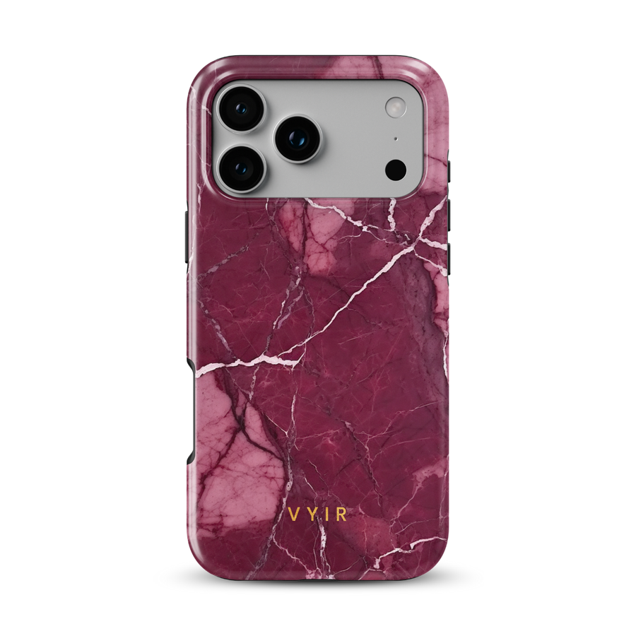 Pure Marble Burgundy - Tough MagSafe iPhone Skal