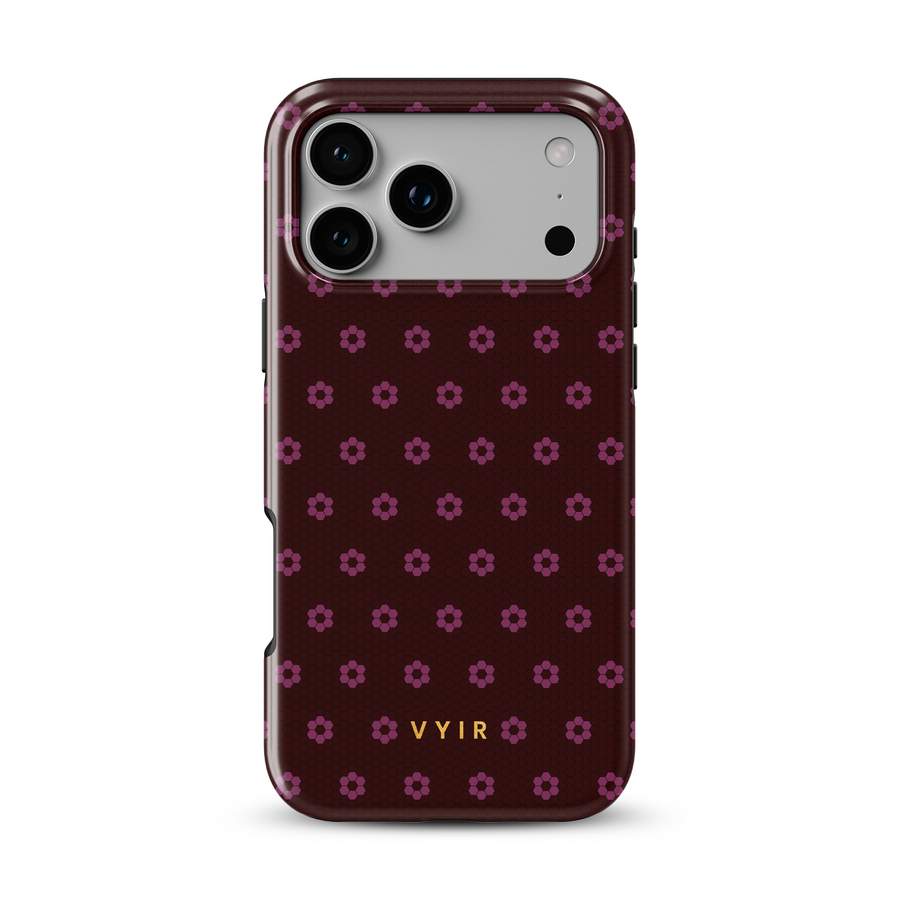 VYIR Signature Flowers, Burgundy - Tough MagSafe iPhone Skal