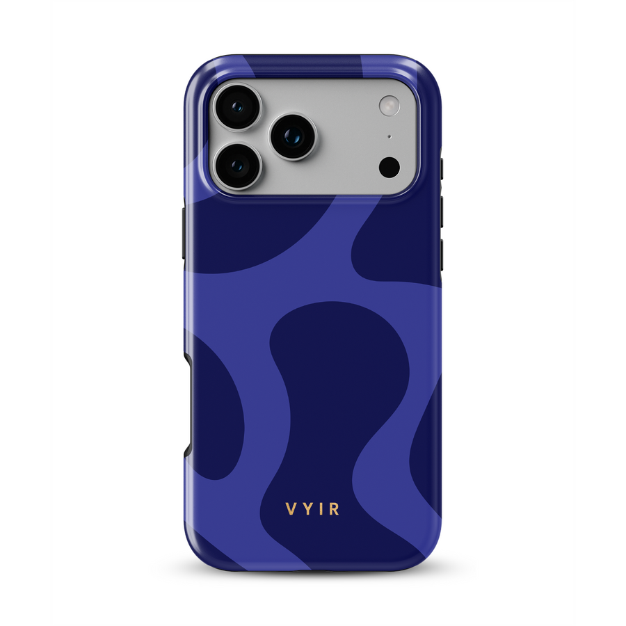 Swirl Lines, Navy Blue - Tough MagSafe iPhone Skal