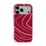 Swirl Lines, Pink & Red - Tough MagSafe iPhone Skal