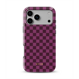 Tiny Checker, Burgundy - Tough MagSafe iPhone Skal
