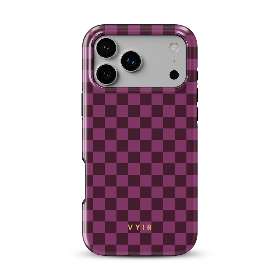 Tiny Checker, Burgundy - Tough MagSafe iPhone Skal