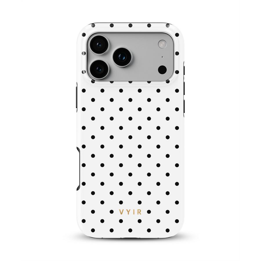 Tiny Polka Dots - Svart och vit - Tough MagSafe iPhone Mobilskal