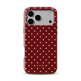 Tiny Polka Dots, Burgundy - Tough Mobilskal