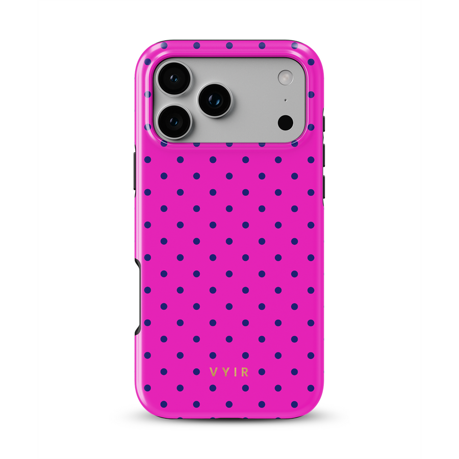 Tiny Polka Dots, djupt rosa - Tough Mobilskal