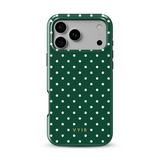 Tiny Polka Dots, skogsgrön - Tough MagSafe iPhone Skal