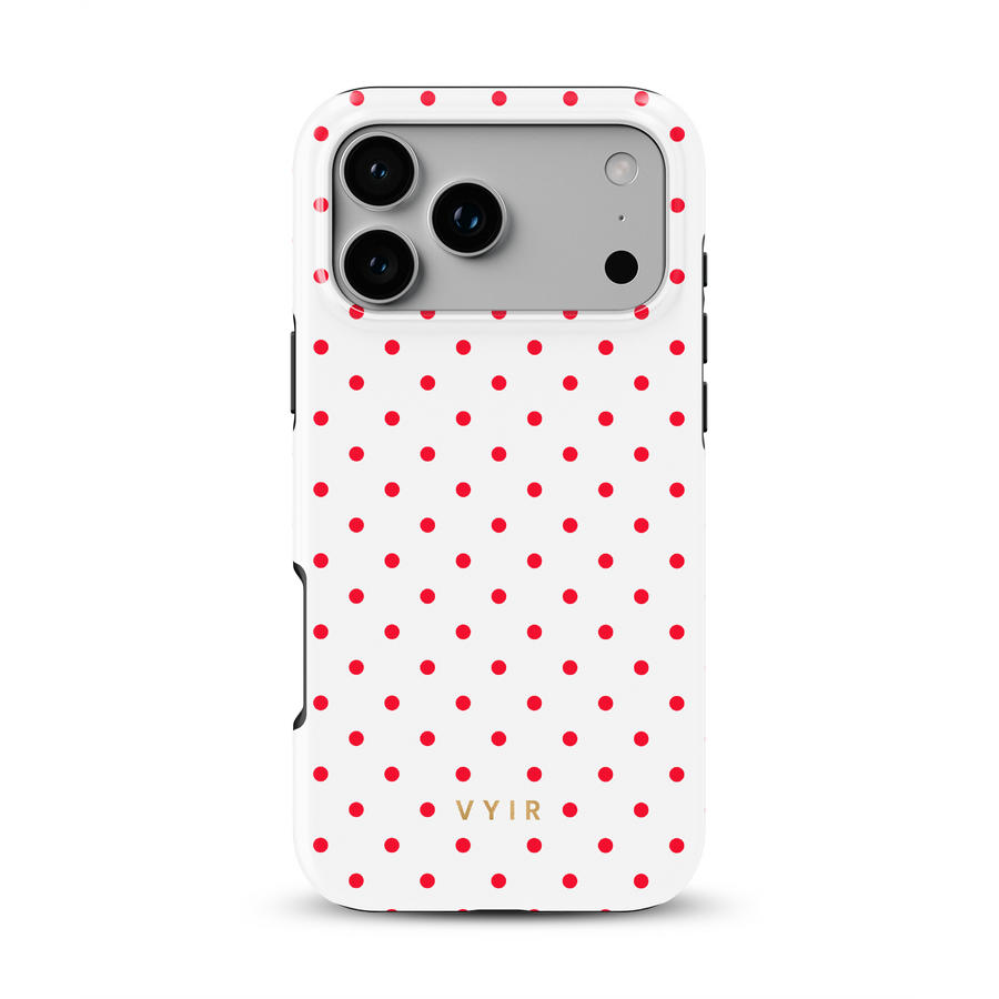 Tiny Polka Dots, Red Spark - Tough MagSafe iPhone Skal