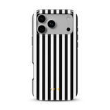 Vertical Stripes, Black and White - Tough MagSafe iPhone Skal