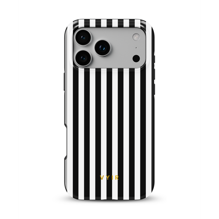 Vertical Stripes, Black and White - Tough MagSafe iPhone Skal