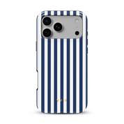 Vertical Stripes, Old Money Blue - Shockproof Phone Case - VYIR