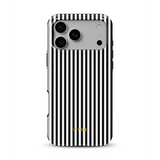 Vertical Stripes, Pinstripe Black and White - Tough MagSafe iPhone Skal