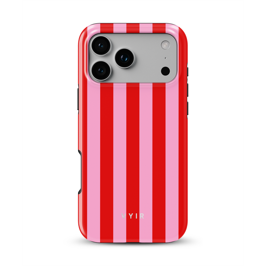 Vertical Stripes, Red Blush - Tough MagSafe iPhone Skal