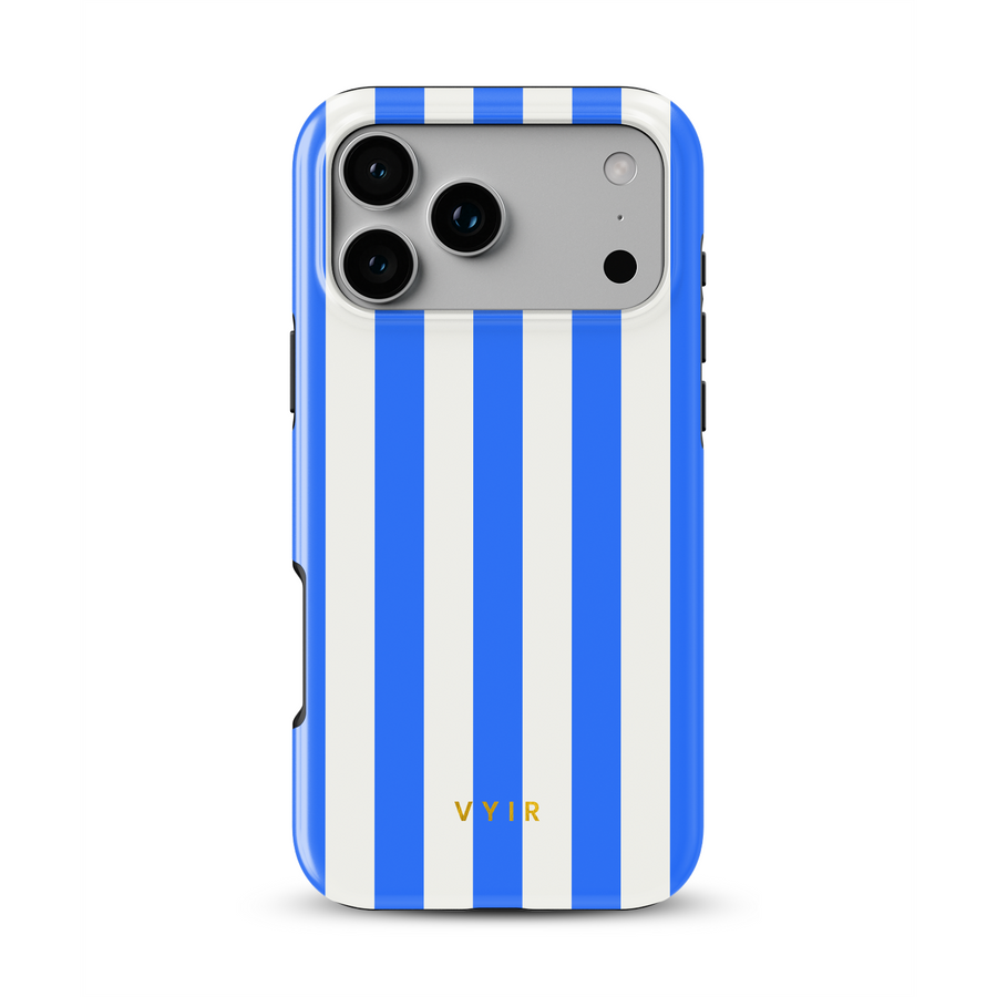 Vertical Stripes, Riviera Blue - Tough MagSafe iPhone Mobilskal