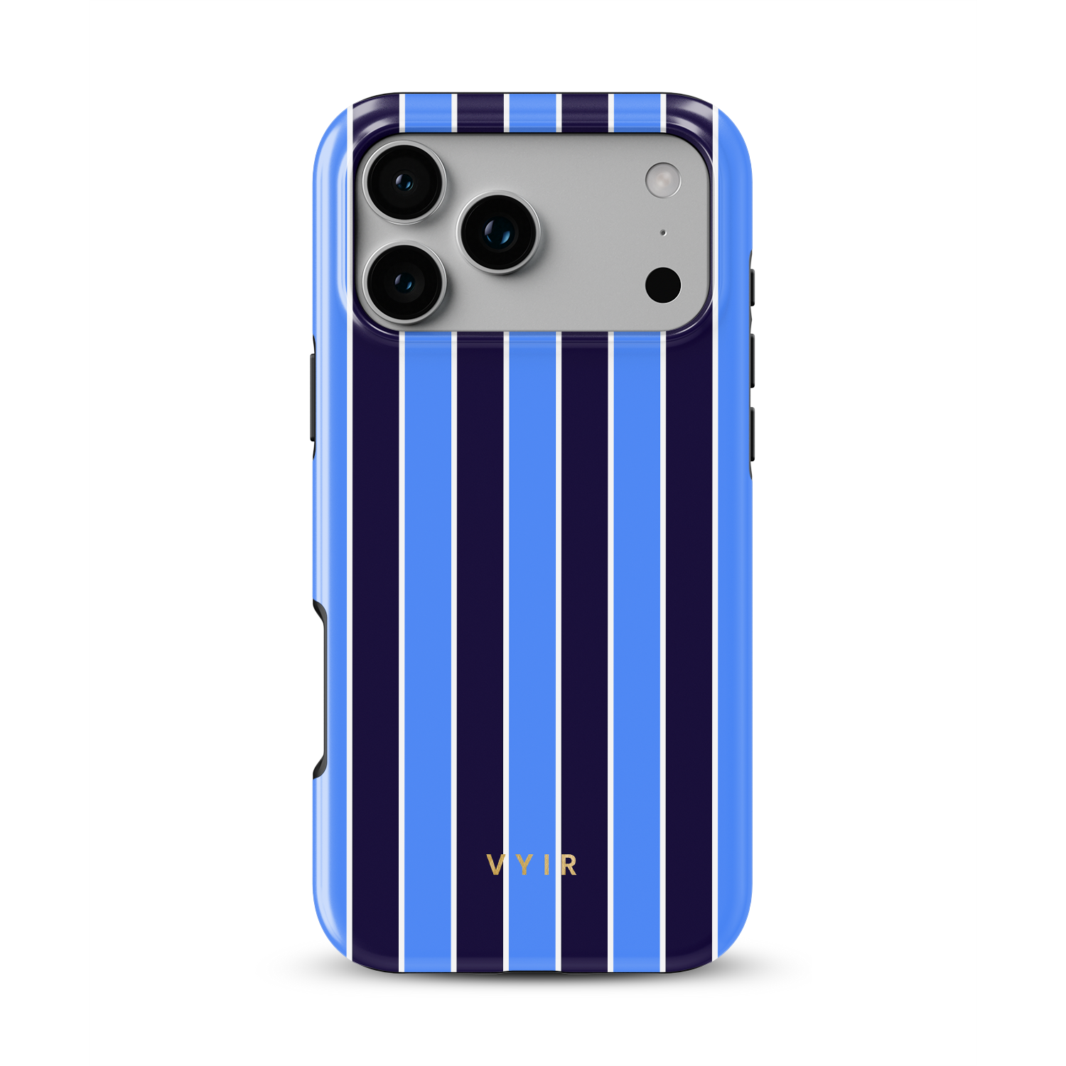 Vertical Stripes, Rivoli Blue - Shockproof MagSafe iPhone Case - VYIR