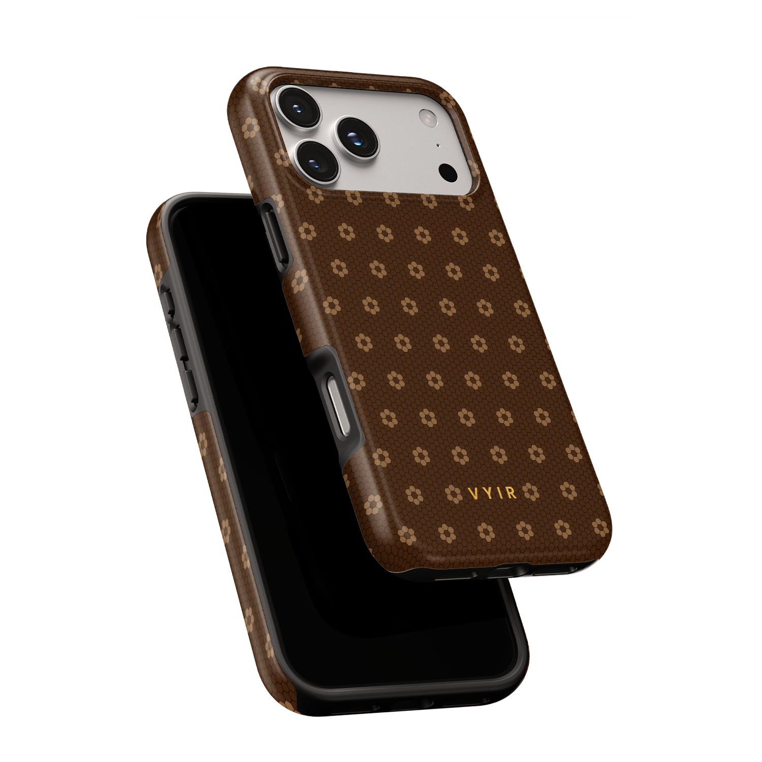 VYIR Signature Flowers, Chocolate Brown - Shockproof Phone Case - VYIR