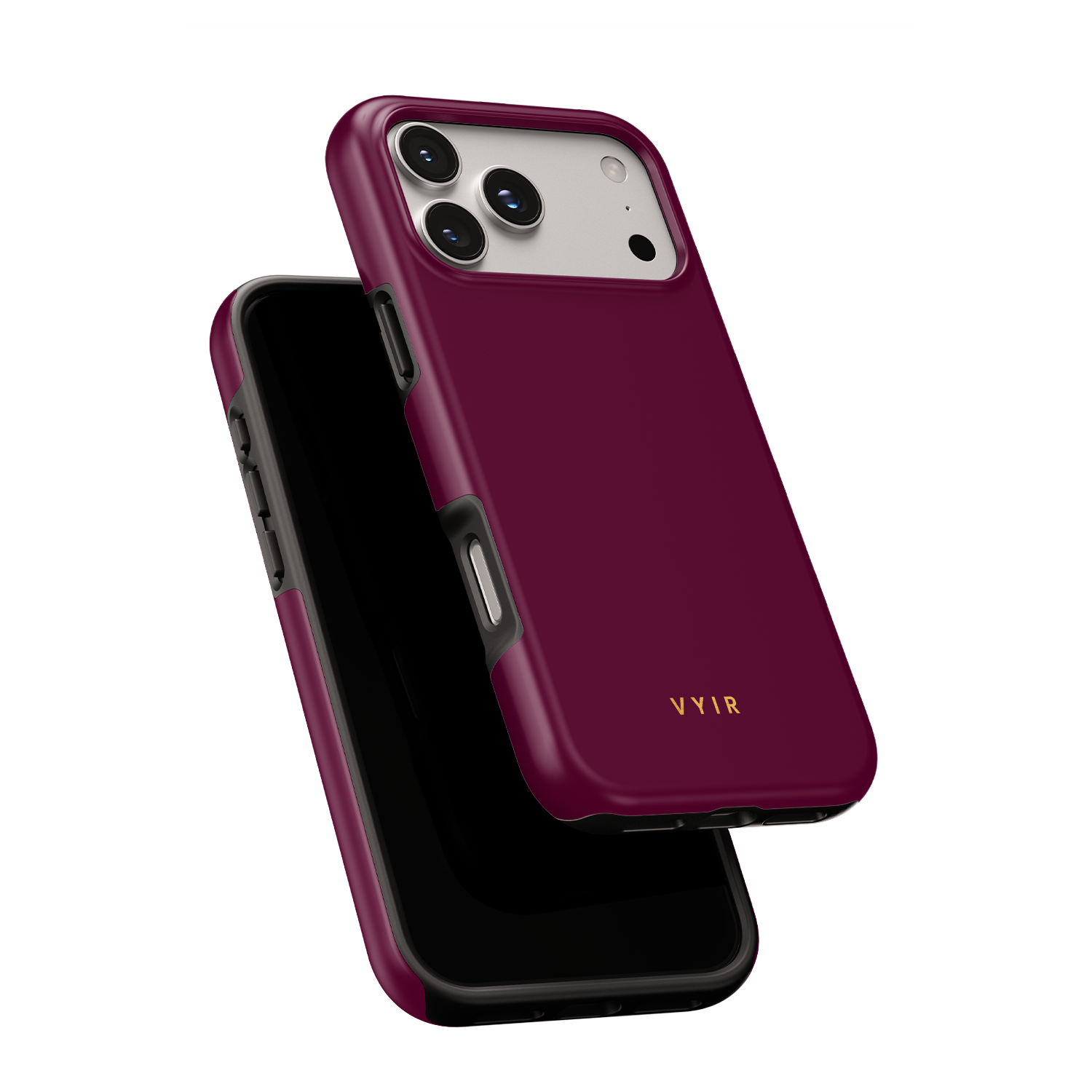 VYIR Signature Solid Colors, Burgundy - Shockproof MagSafe iPhone Case - VYIR