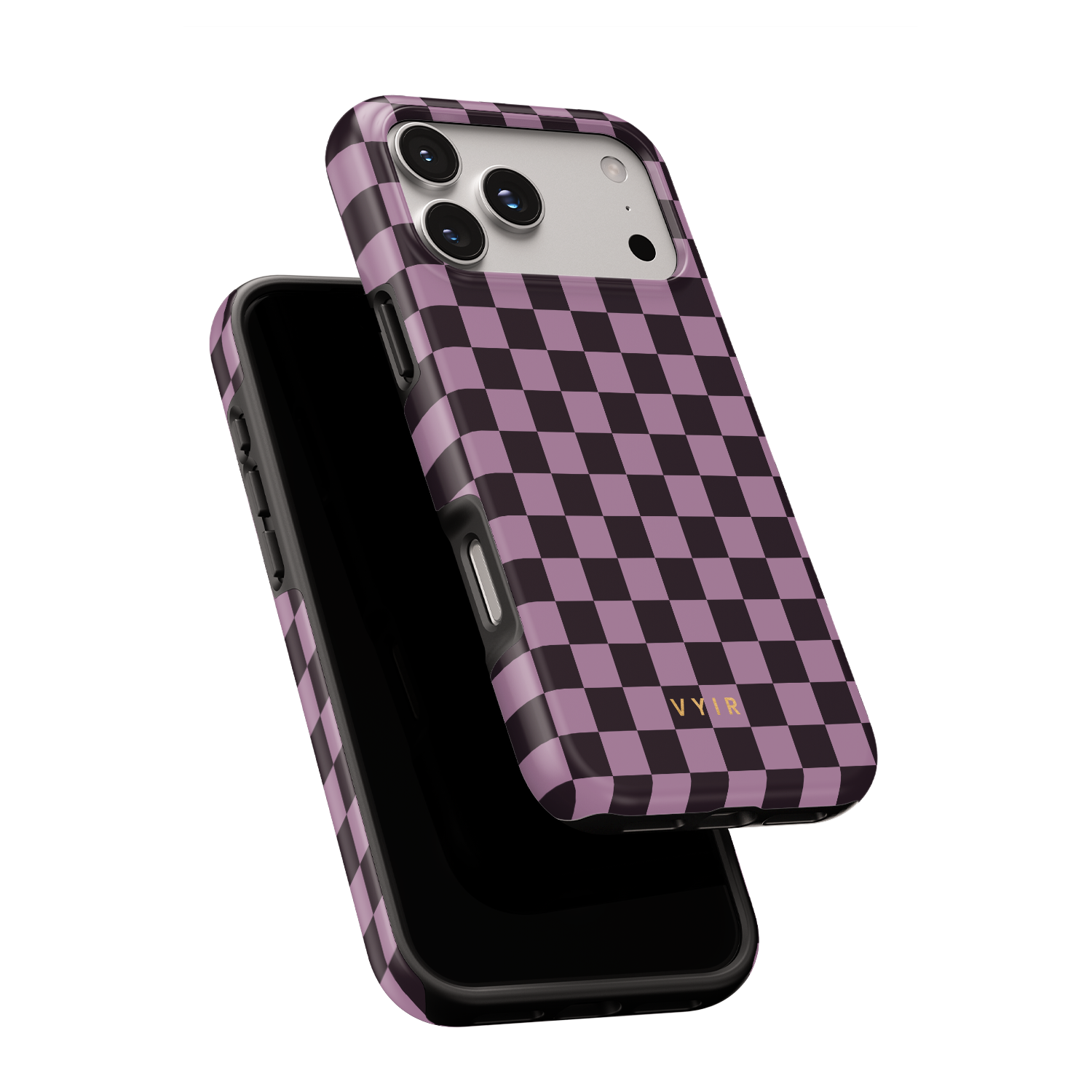 Tiny Checker, Plum - Shockproof Phone Case - VYIR
