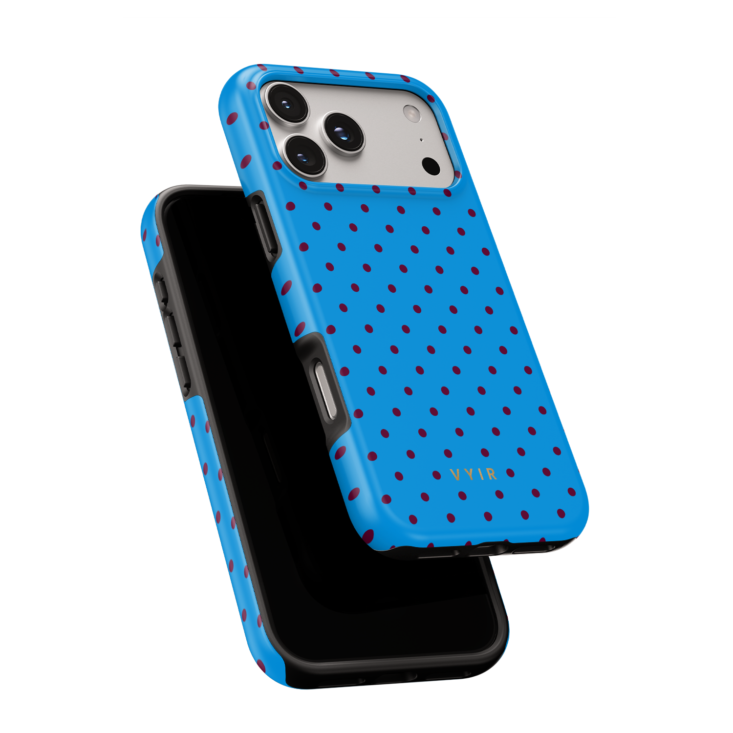 Tiny Polka Dots, Electric Blue - Shockproof MagSafe iPhone Case - VYIR