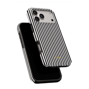 Vertical Stripes, Pinstripe Black and White - Shockproof MagSafe iPhone Case - VYIR